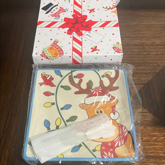 Temp-Tations by Tara holiday reindeer cheese plate and spreader nib kitchenware - Picture 4 of 4
